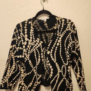 CAbi Black and Cream Cardigan Sweater